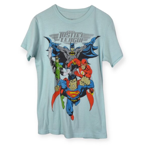 Justice League Tee S Adult Unisex Comic Cotton Blend Batman Flash Superman - Picture 1 of 6